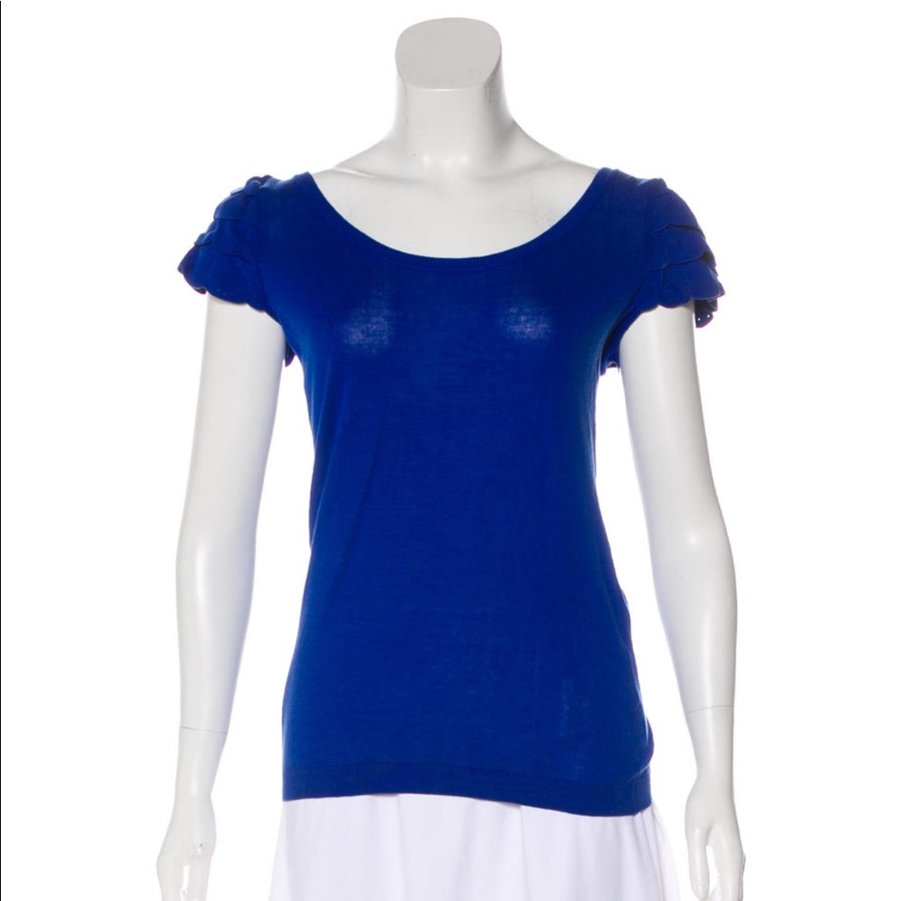 Red Valentino ruffle accent sleeves top